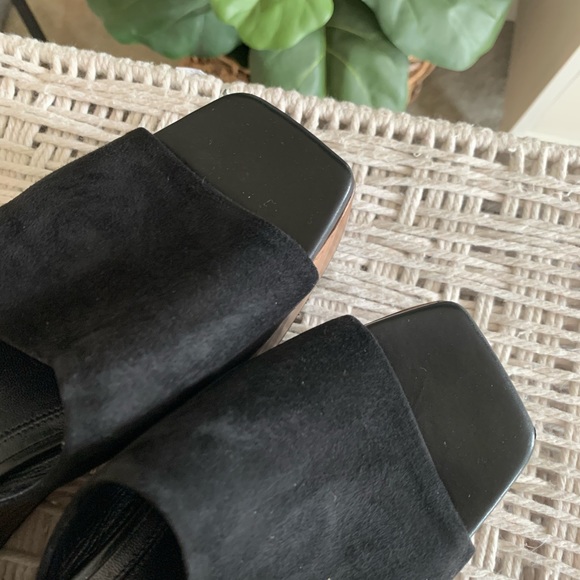 Celine Suede Mixed Wood Block 80s Style Platform Sandals - Picture 4 of 11